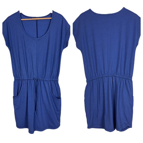 THE NORTH FACE Women's M Blue Striped Impulse Pocketed Drawstring Casual‎ Dress - Picture 1 of 10